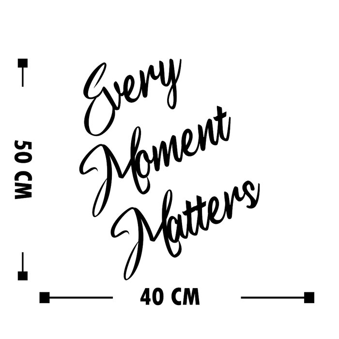 Wallity Every Moment Matters - Escultura de pared de madera negra 25 x 15 cm